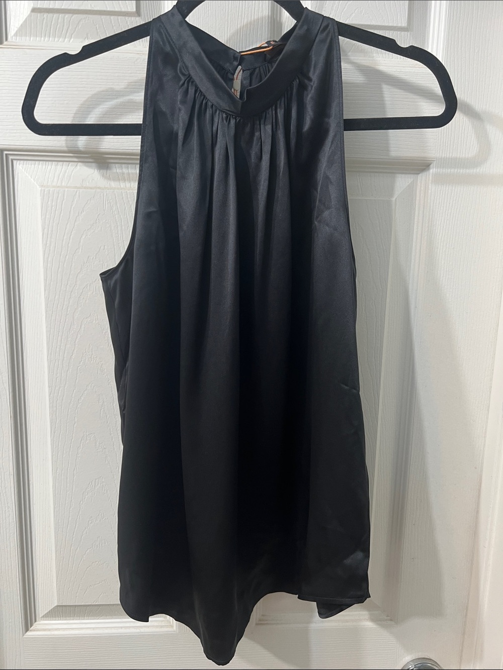 Quince Black Washable Silk High Neck Sleeveless Blouse NWT